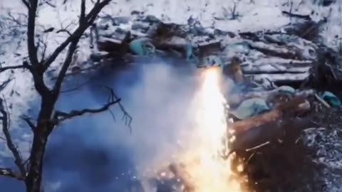 Dragon drone used by 109th Ukrainian Mountain Assault Battalion to burn Russian fighting positions.