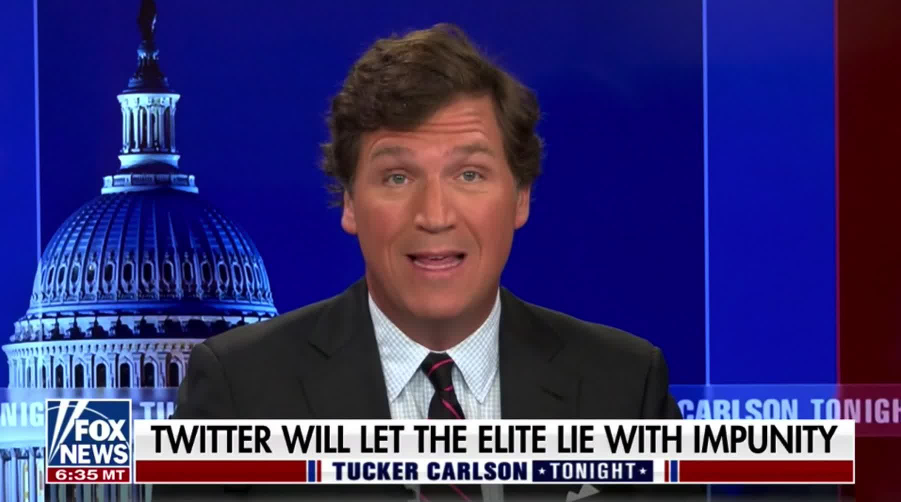 Tucker Carlson slams Twitter for allowing a tweet containing a fake quote to remain up