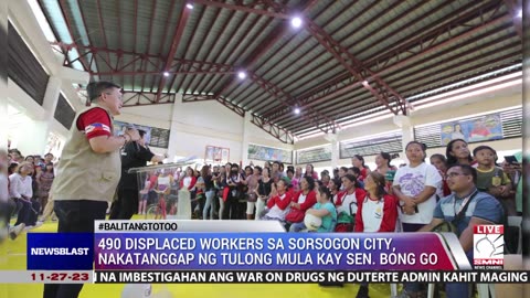 490 displaced workers sa Sorsogon City, nakatanggap ng tulong mula kay Sen. Bong Go