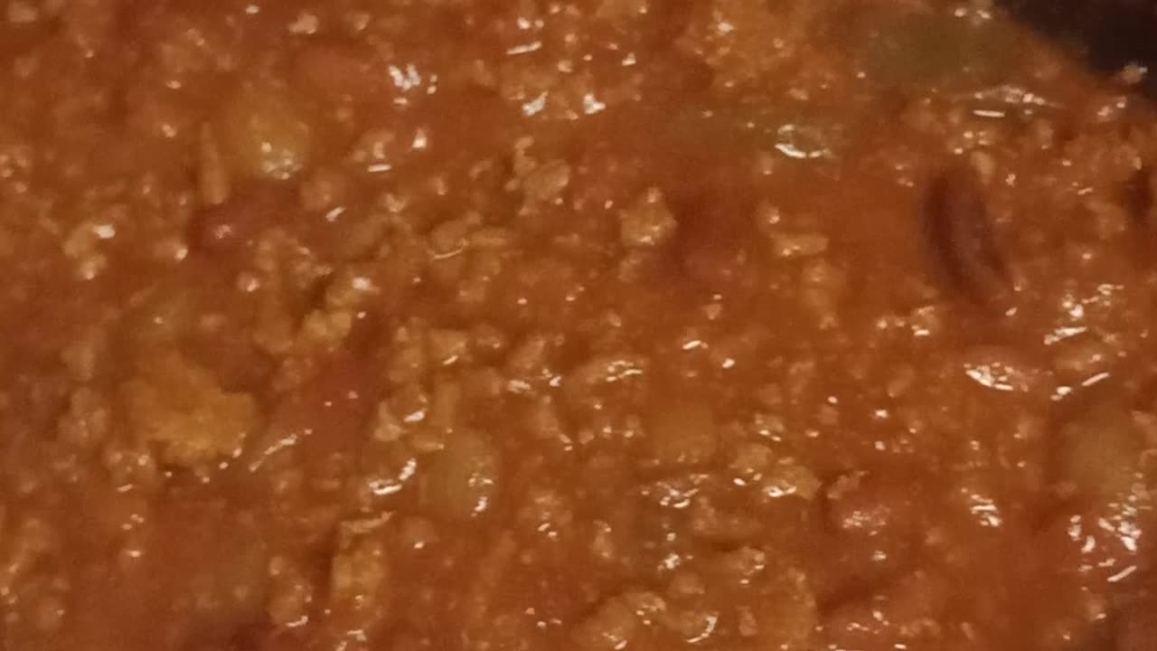 Chili made with ground turkey