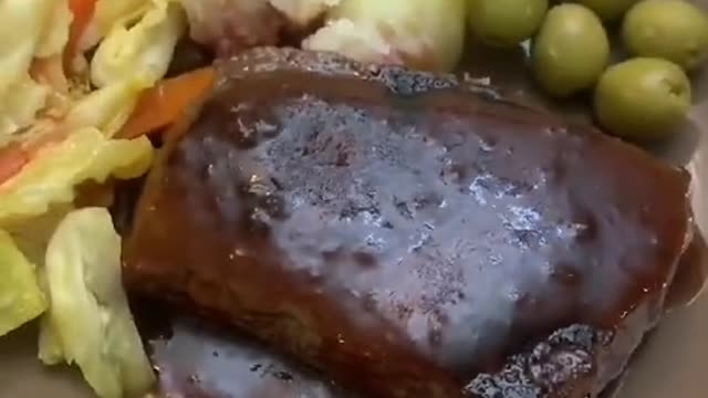 potatoes & olives & steak