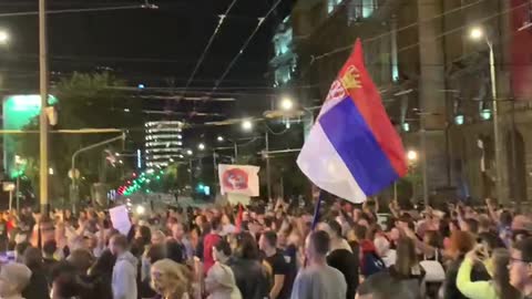 Belgrade, Serbia: Vaccine Passport/Mandate Protests Sept. 18, 2021