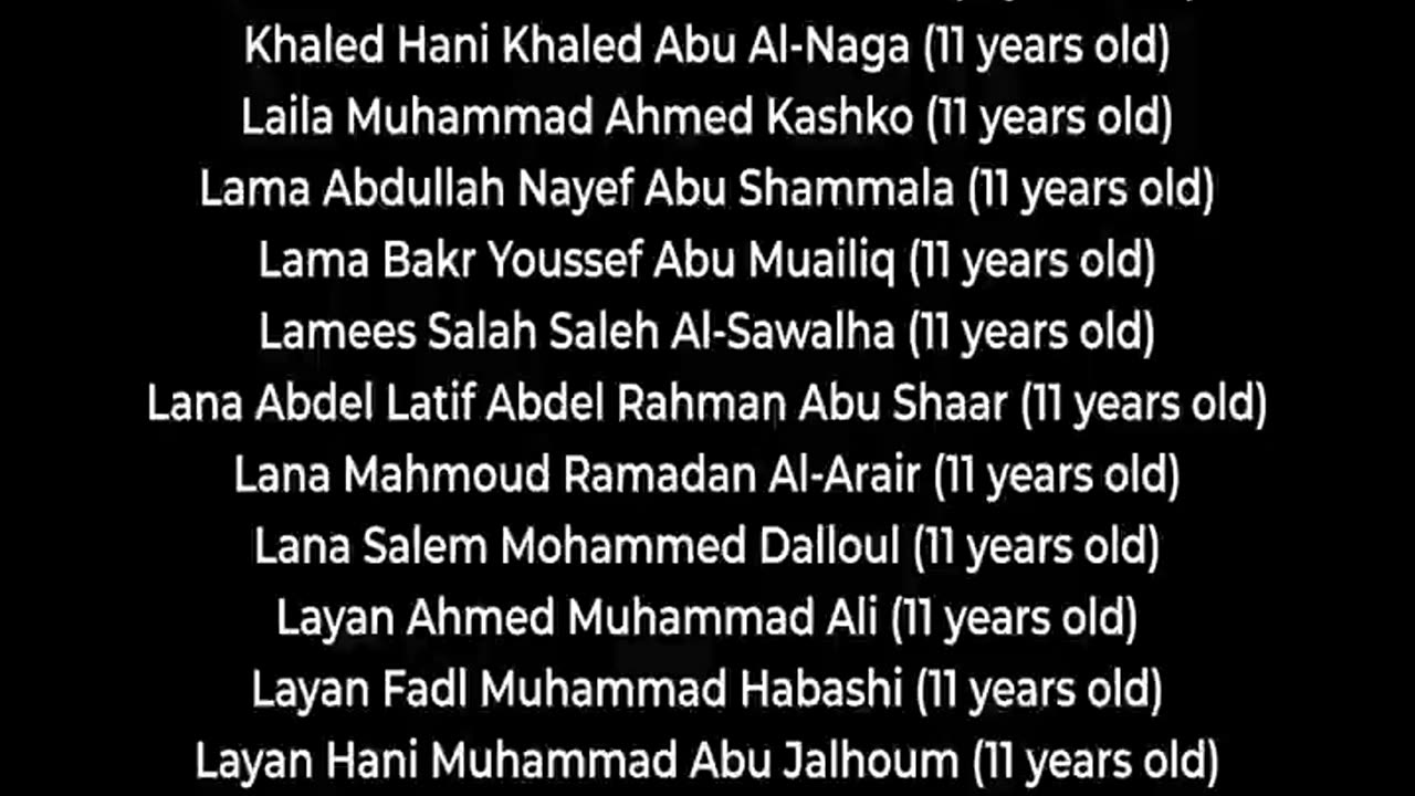 a list of palestinian children killed by israeli airstrikes and massacres