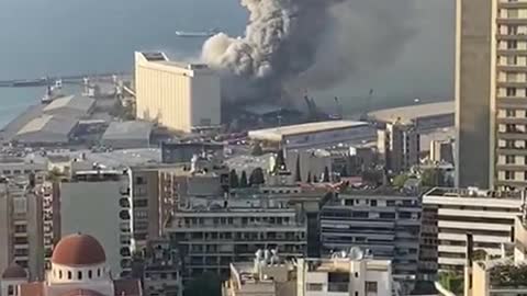 Lebanon Beirut explosion at seaport warehouse