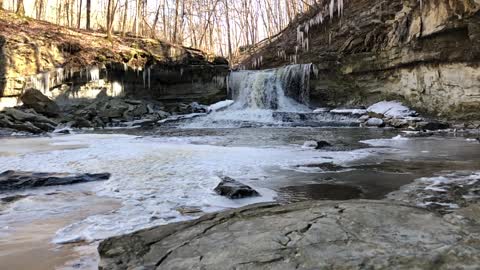 Beautiful waterfall and an interesting view of its beauty