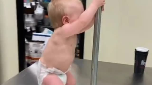 baby loves pole dancing