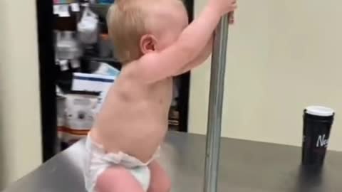 baby loves pole dancing