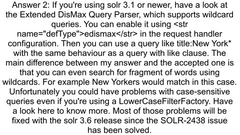 Solr Query with LIKE Clause