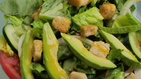 Detailed view of a healthy salad