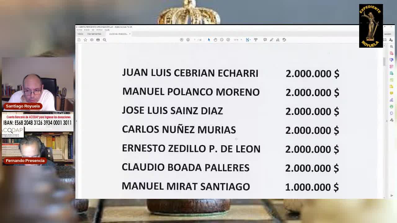 50 periodistas sobornados para no hablar del Expediente Royuela