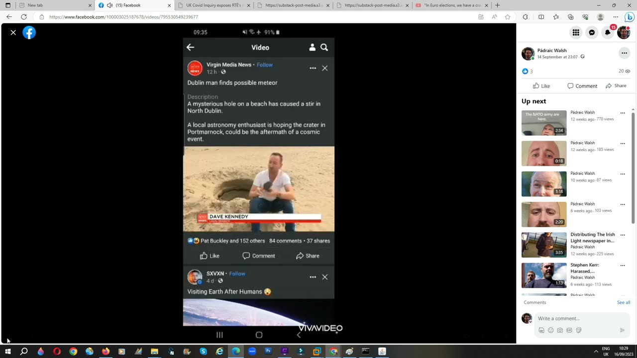 Fake News example on Mainstream News (The Irish Git on Telegram) 14-09-23