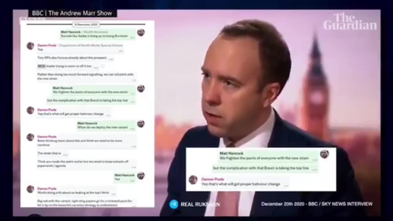 A Bombshell: Emails leaked out of the UK from then Health Secretary