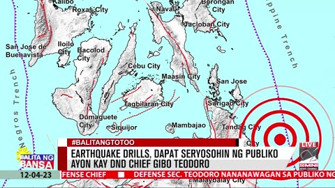 Earthquake drills, dapat seryosohin ng publiko ayon kay DND Chief Gibo Teodoro