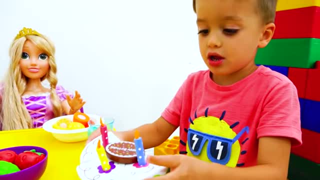 Kids playing with toy car