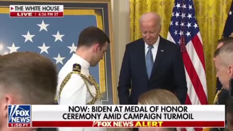 Biden at Medal of Honor ceremony amid compaign Turmoil