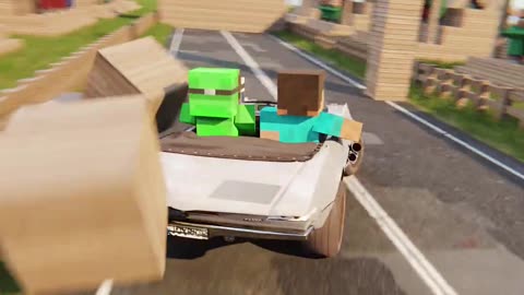 Driving Realistic Car in Minecraft RTX