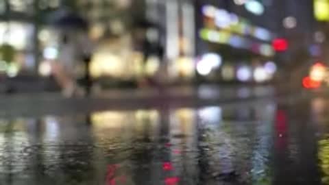 rainy night city