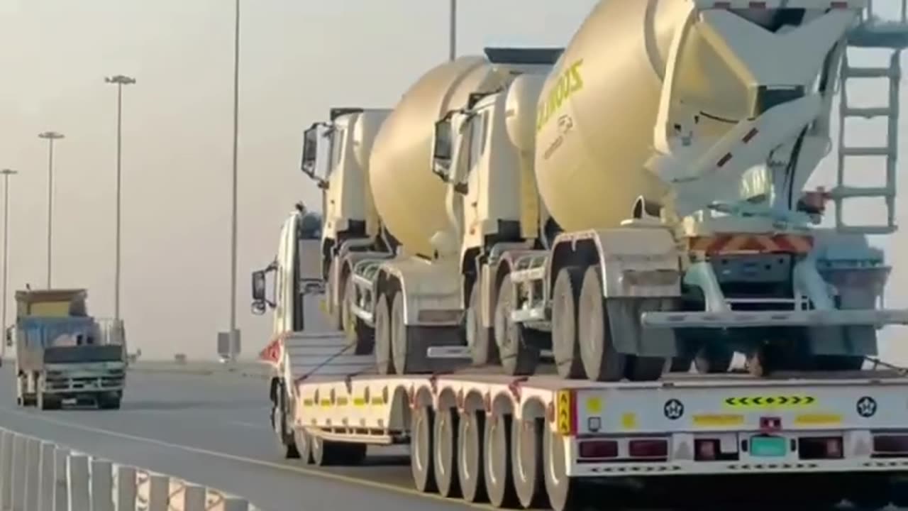 Epic Move: Hauling a Concrete Mixer Truck on a Lowboy Trailer! 🚛