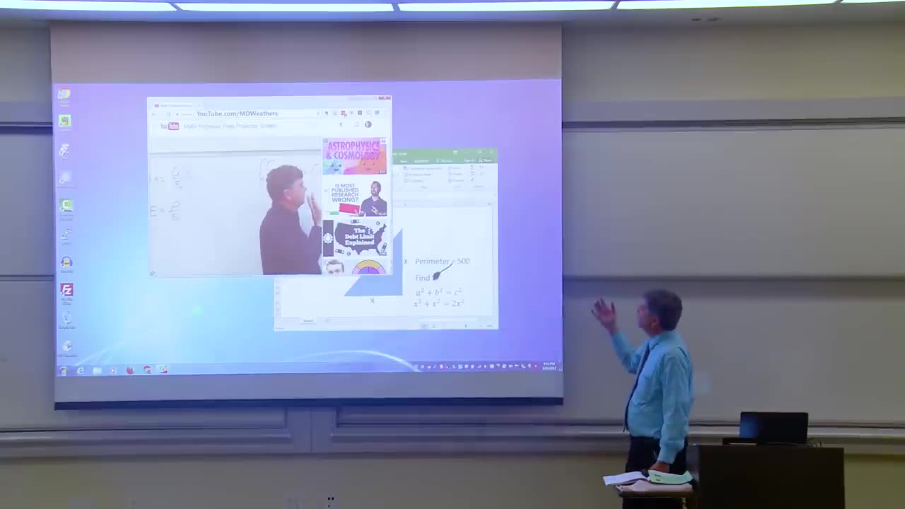 Math Professor Fixes Projector Screen (April Fools Prank)