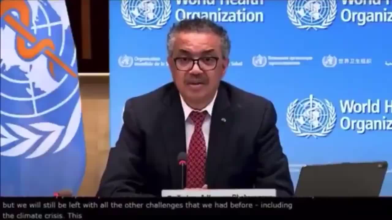 Tedros pushing the fake climate/global warming agenda