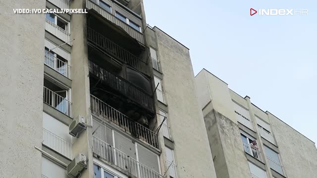Split: Zbog požara na balkonu vatrogasci evakuirali stanare nebodera
