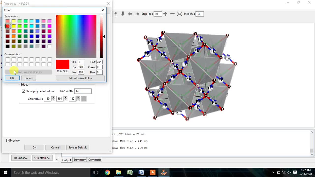 Create Crystal Str NiFe2O4 Bond lngth_Angle Structure Fctor MillerPlne d-spacing VESTA Software