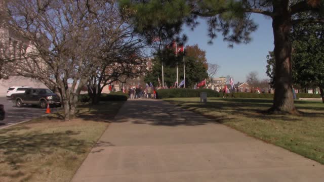 0653 Americans for Truth Stop the Steal Rally in Arkansas headed to the Capitol