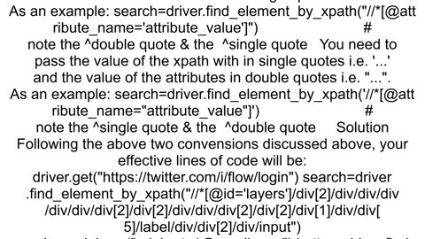 find_element_by_xpath shows syntax error using Selenium with Python
