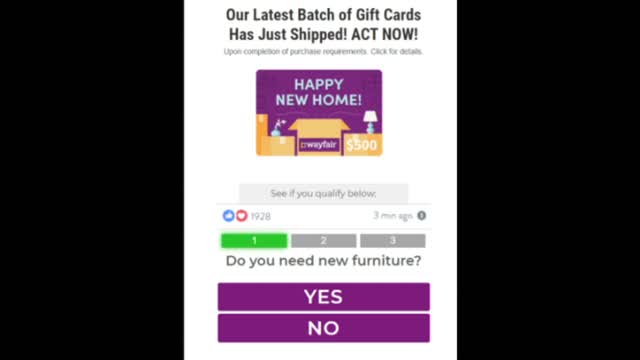 Wayfair Gift Card Opportunity For United State Of America Residence Only