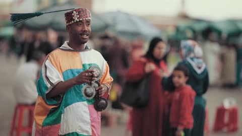 Man Dancing with Music Instrument