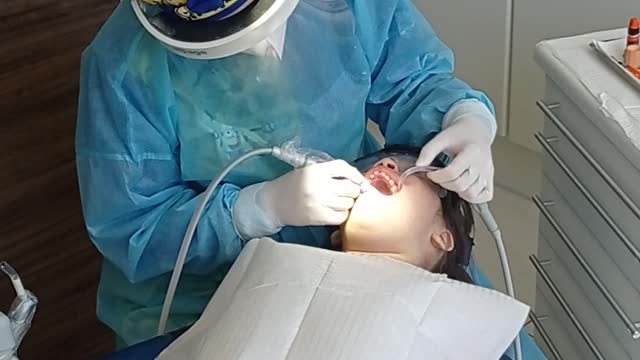 Girl visit Dentist