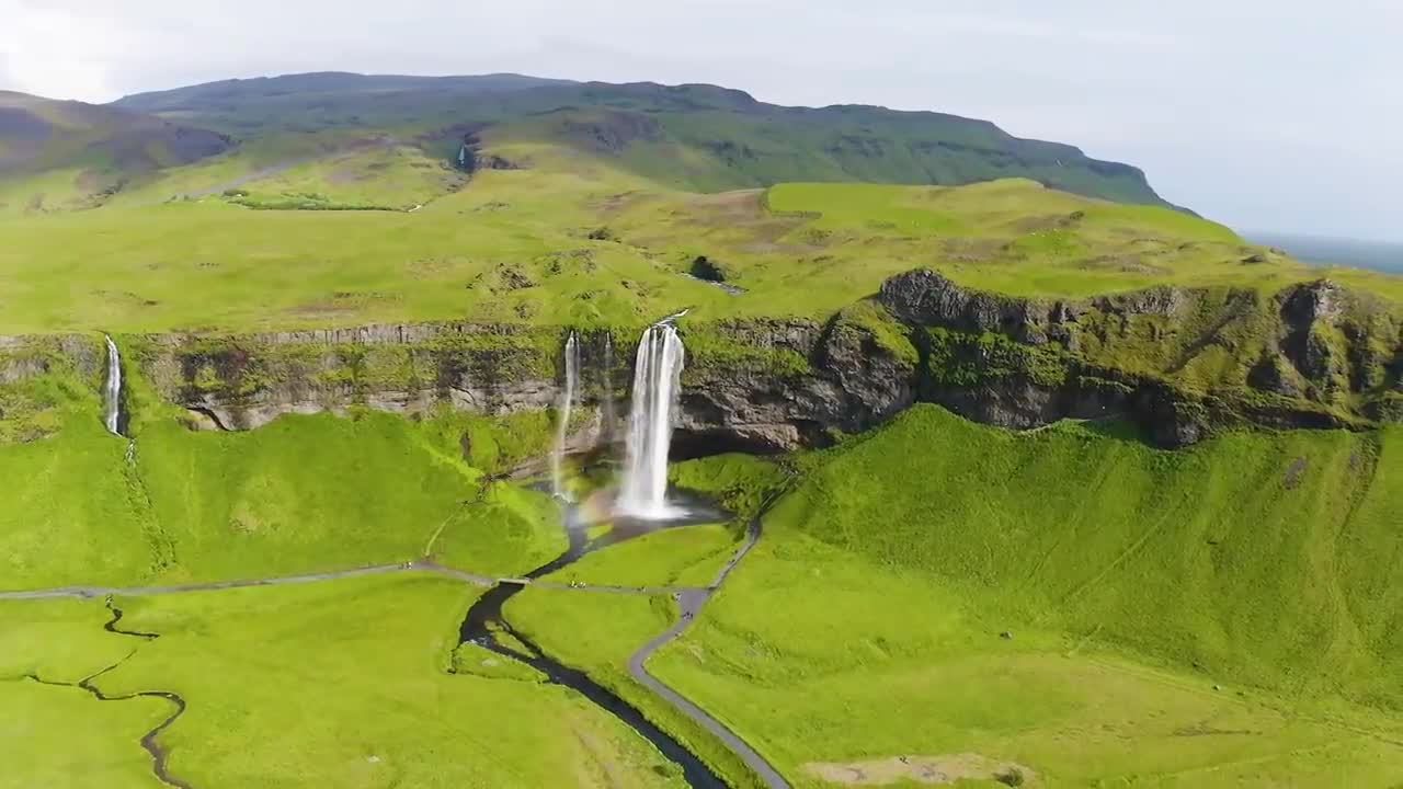 Beautiful scenery waterfall water