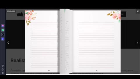 Green pink floral hardcover notebook
