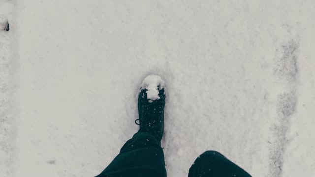 A Person Walking In The Snow