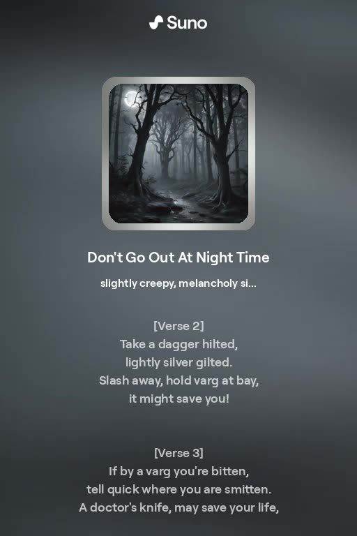 Don't Go Out At Night Time alternate version 7