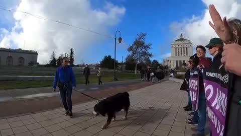 Feminists attacked while protesting the transfer of Dana Rivers biological male to a female prison.