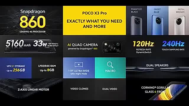 Global Version Xiaomi POCO X3 PRO 6GB 128GB 8GB 256GB Smartphone Snapdragon 860 6 67 120Hz 33W Fas