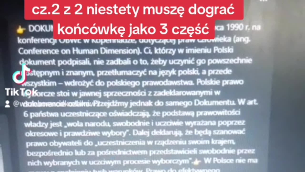 Polska,15.102023 r. 2 cz z 3 części dot. sytuacji i "WYBORÓW" Ukryty Dokument Kopenhaski