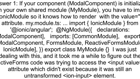 Error 39No value accessor for form control with name39 with ionic 5 and Angular 9 using reactive fo