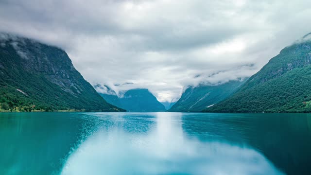 Beautiful Nature Norway Natural Landscape Lovatnet Lake Lodal Valley