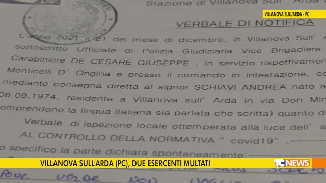 Villanova sull'Arda (PC), due esercenti multati