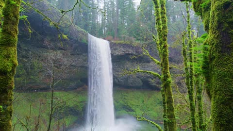 Natural Water fall AMAZING Beautiful Nature with Relaxing Music and sound |