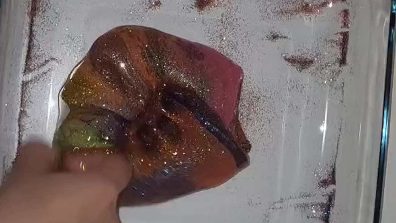 Glitters and slime mixed.