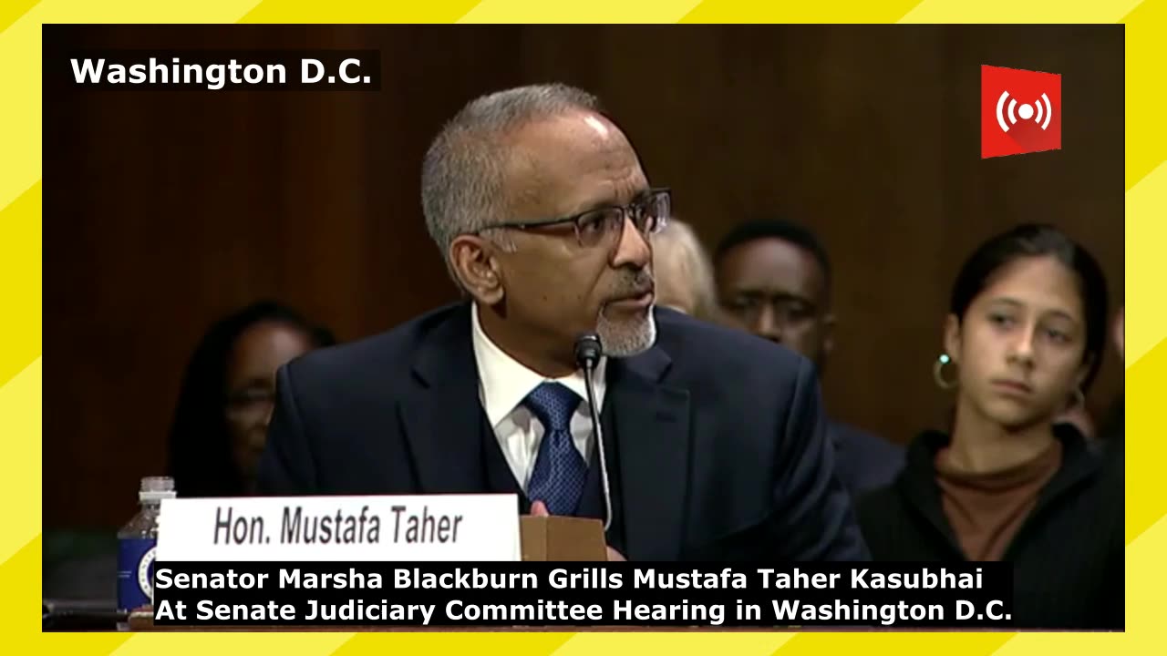 Sen. Marsha Blackburn Grills Mustafa Taher Kasubhai At Senate Judiciary Hearing in Washington D.C.