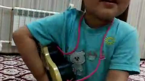 Little boy singing