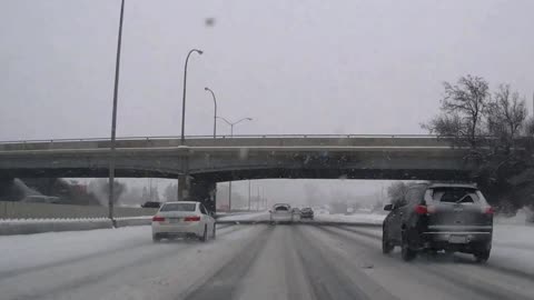 Truck skidded on a slippery road, 17-Dec-2016