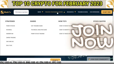 Top 10 Crypto for February 2023 RICH TV LIVE PODCAST