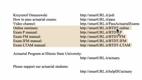 Exam IFM exercise for November 21, 2019