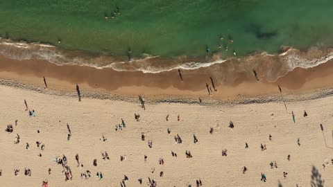 People Enjoying The Beach