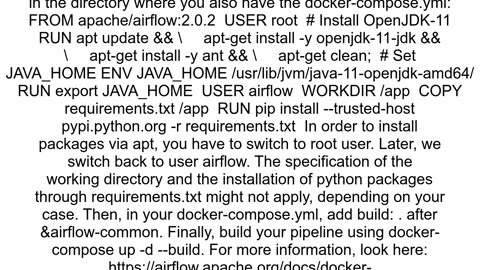 How to install java in an airflow container using dockercomposeyaml